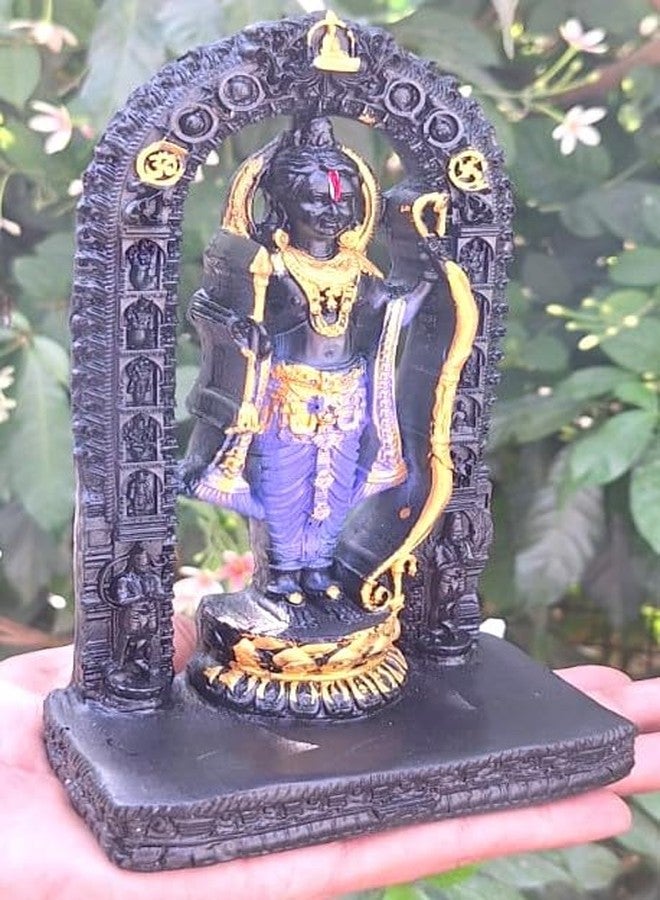 A & S VENTURES Polyresin Ram Lalla Idol Statue,Ram Lalla Murti Ram Mandir ayodhya,Gift Item,Pooja Room,Home and Office Decor Item.Size-7 inch (Black Colour) - Image 3